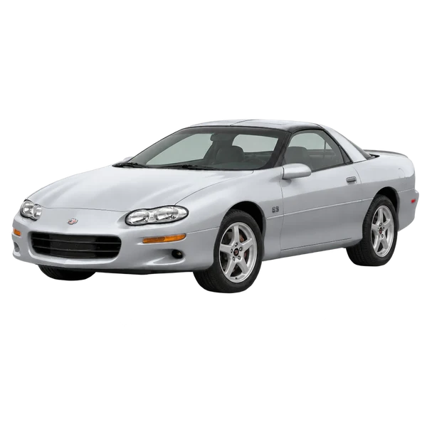 Chevrolet Camaro 2001 argent, vue trois-quarts avant (orienté vers la gauche)