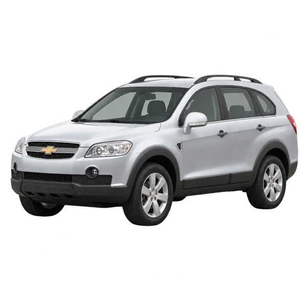 Chevrolet Captiva 2008 prata, vista dianteira em três quartos (voltada para a esquerda)