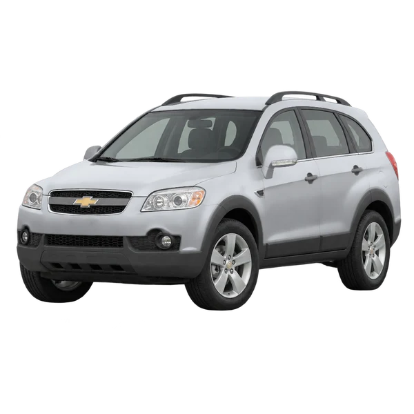 Chevrolet Captiva 2010 prata, vista dianteira em três quartos (voltada para a esquerda)