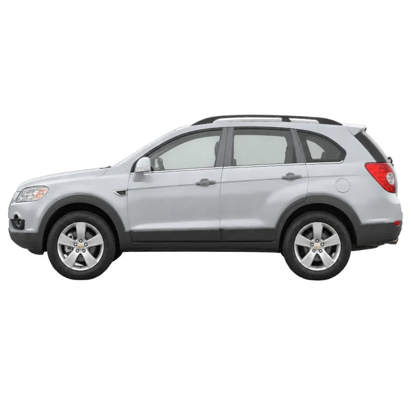 Chevrolet Captiva 2010 prata, vista lateral (voltada para a esquerda)