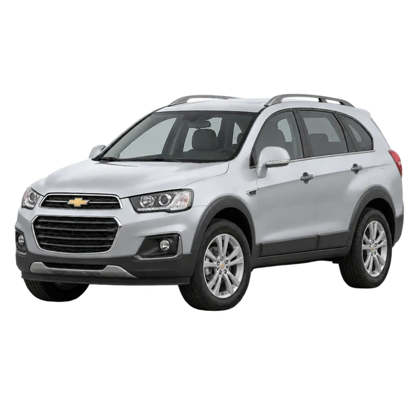 Chevrolet Captiva 2018 prata, vista dianteira em três quartos (voltada para a esquerda)