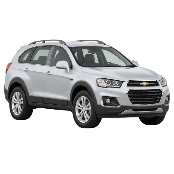 Chevrolet Captiva 2018 en plateado, vista tres cuartos frontal (mirando a la derecha)