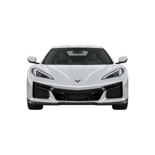 Chevrolet Corvette E-Ray 2024 en plateado, vista frontal