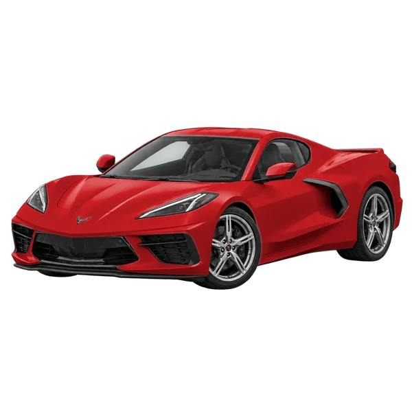 Chevrolet Corvette Stingray 2021 rouge, vue trois-quarts avant (orienté vers la gauche)