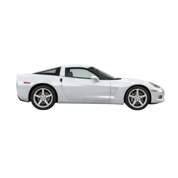 Chevrolet Corvette 2005 باللون فضي، منظر منظر جانبي (باتجاه اليمين)