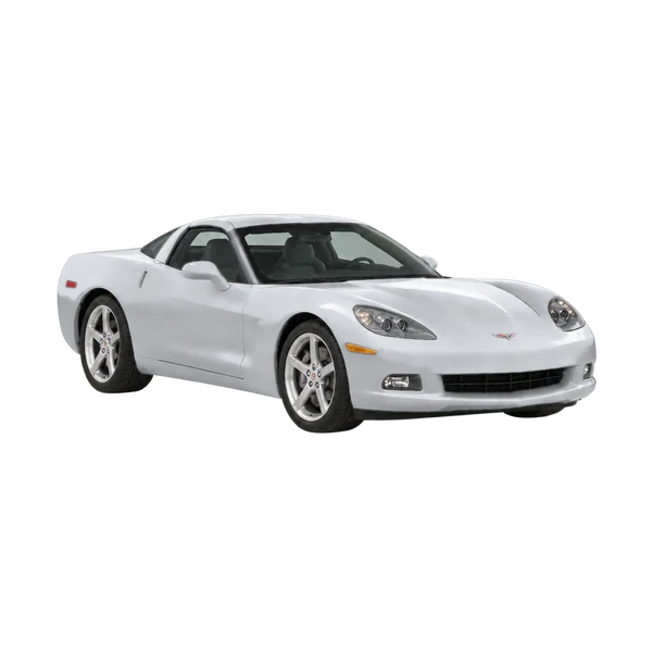 シルバーの2007 Chevrolet Corvette（フロントスリークォーター（右向き）ビュー）