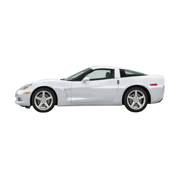 シルバーの2007 Chevrolet Corvette（側面（左向き）ビュー）