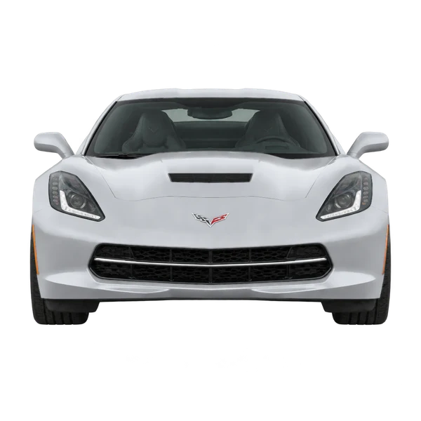 Chevrolet Corvette 2017 en plateado, vista frontal
