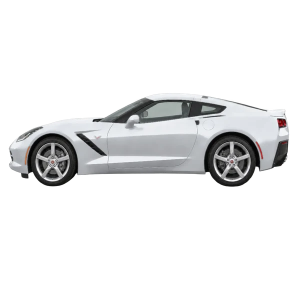 シルバーの2018 Chevrolet Corvette(側面(左向き)ビュー)