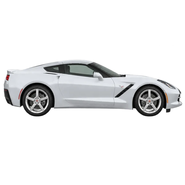 Chevrolet Corvette 2019 prata, vista lateral (voltada para a direita)
