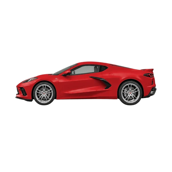 レッドの2023 Chevrolet Corvette（側面（左向き）ビュー）