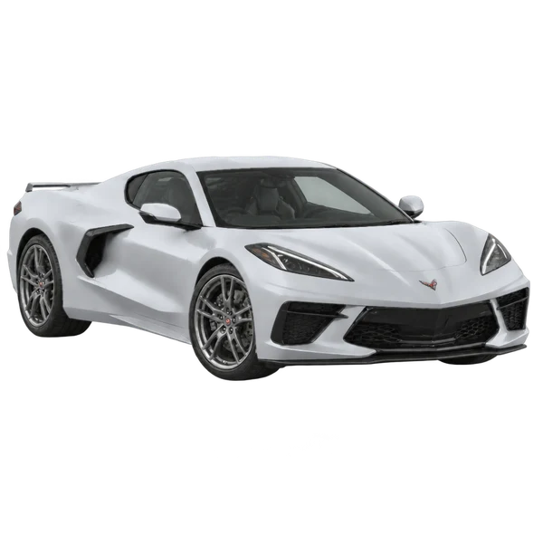Chevrolet Corvette 2023 argent, vue trois-quarts avant (orienté vers la droite)