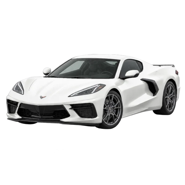 2024 Chevrolet Corvette in weiß, Ansicht: Dreiviertelansicht vorne (nach links gerichtet)