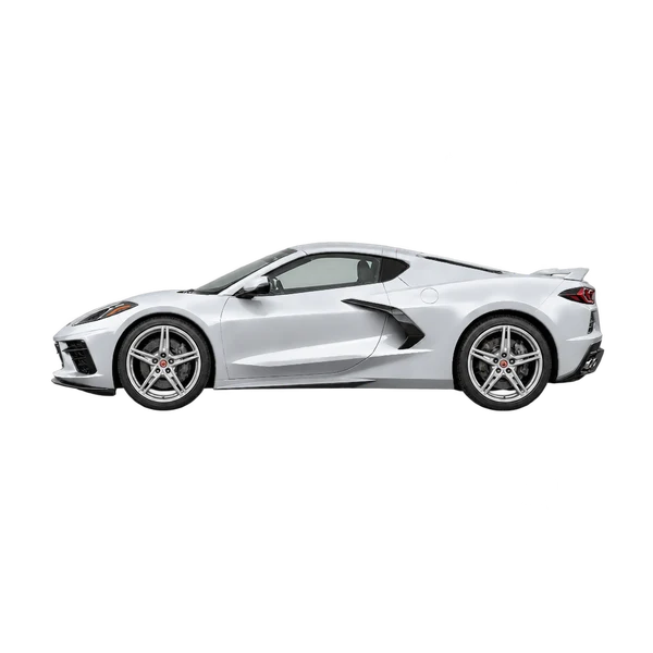 2027 Chevrolet Corvette in Silber, Ansicht: Seite (nach links gerichtet)
