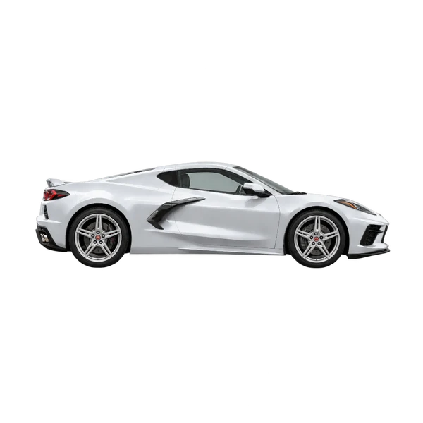 2027 Chevrolet Corvette in Silber, Ansicht: Seite (nach rechts gewandt)