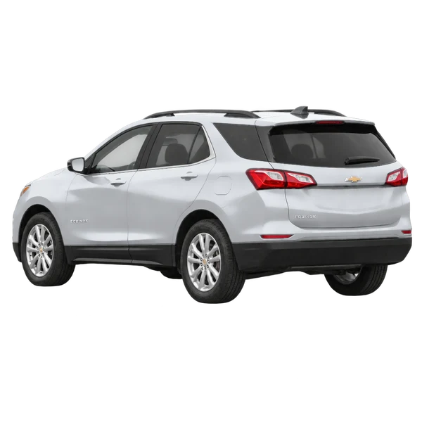 2021 Chevrolet Equinox in Silber, Ansicht: Dreiviertelansicht von hinten (nach links gerichtet)