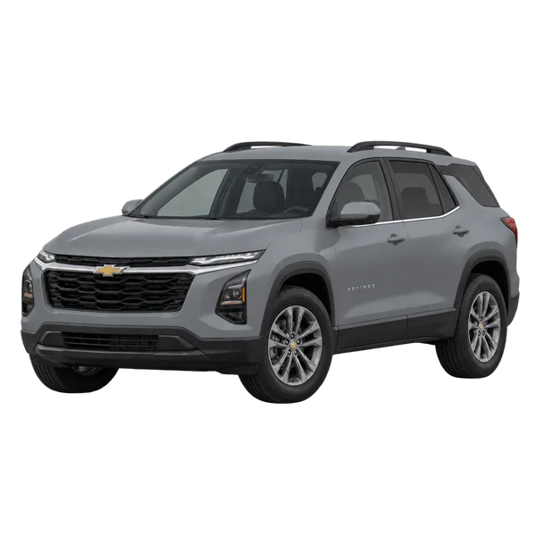 Chevrolet Equinox 2025 gris, vue trois-quarts avant (orienté vers la gauche)