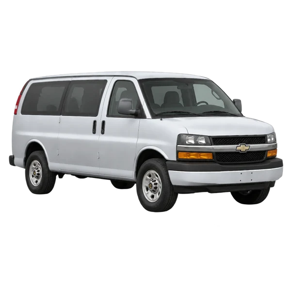 2007 Chevrolet Express in Silber, Ansicht: Dreiviertelansicht vorne (nach links gerichtet)