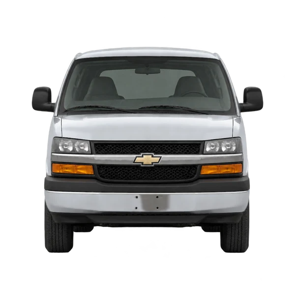 Chevrolet Express 2011 باللون فضي، منظر أمامي