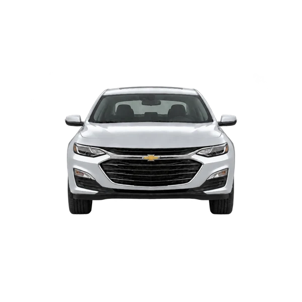 Chevrolet Malibu 2026 باللون فضي، منظر أمامي