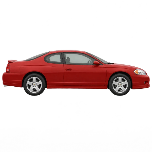 Chevrolet Monte Carlo 2006 vermelho, vista lateral (voltada para a direita)