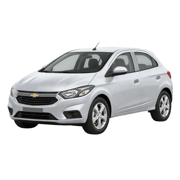 Chevrolet Onix 2017 prata, vista dianteira em três quartos (voltada para a esquerda)