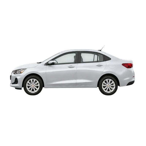Chevrolet Onix 2022 prata, vista lateral (voltada para a esquerda)