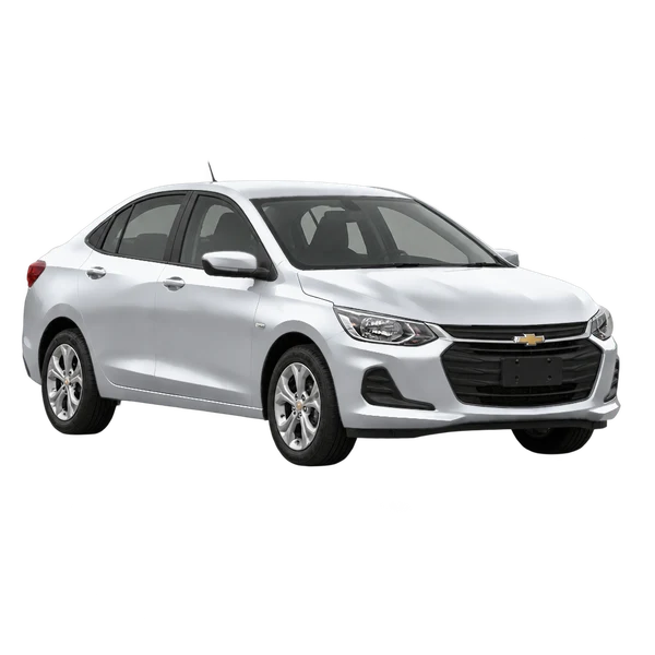 Chevrolet Onix 2023 prata, vista dianteira em três quartos (voltada para a esquerda)