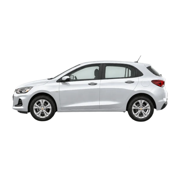 Chevrolet Onix 2023 prata, vista lateral (voltada para a esquerda)