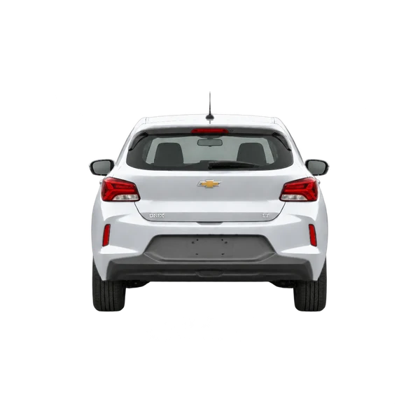 Chevrolet Onix 2024 prata, vista traseira