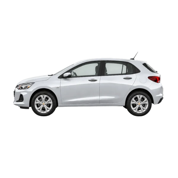 Chevrolet Onix 2024 prata, vista lateral (voltada para a esquerda)
