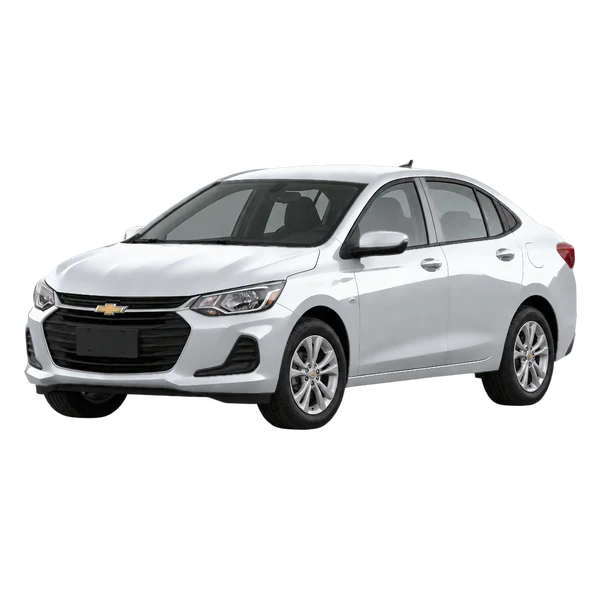 Chevrolet Onix 2025 prata, vista dianteira em três quartos (voltada para a esquerda)