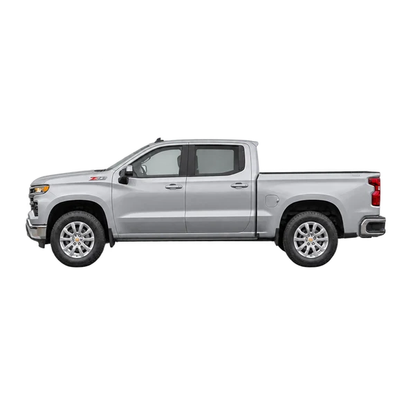 2023 Chevrolet Silverado 1500 in Silber, Ansicht: Seite (nach links gerichtet)