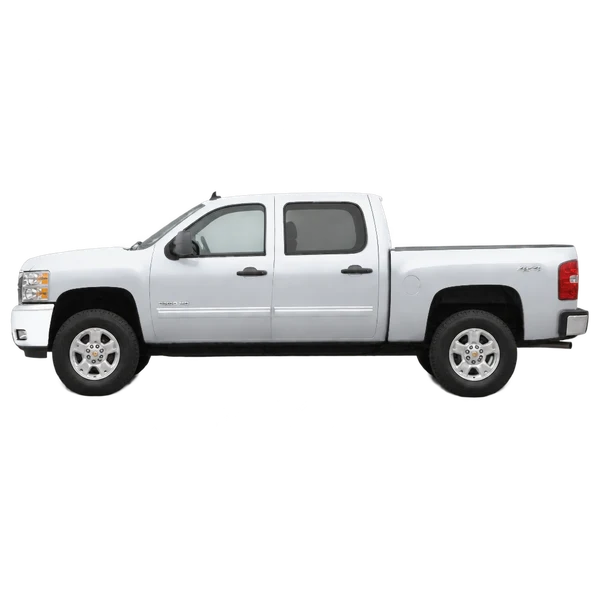 Chevrolet Silverado 2500 2007 باللون فضي، منظر جانبي (متجه إلى اليسار)