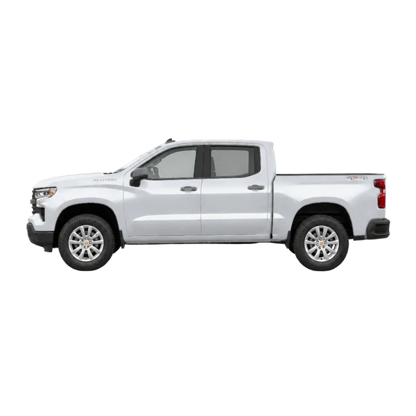 2023 Chevrolet Silverado 4WD in Silber, Ansicht: Seite (nach links gerichtet)