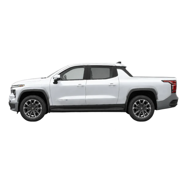 2024 Chevrolet Silverado EV in Silber, Ansicht: Seite (nach links gerichtet)