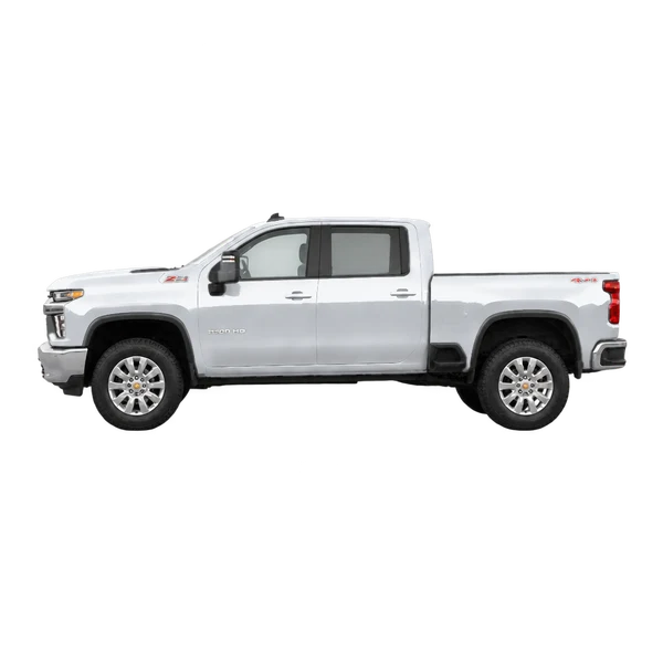 Chevrolet Silverado HD 2022 argent, vue profil (tourné vers la droite)