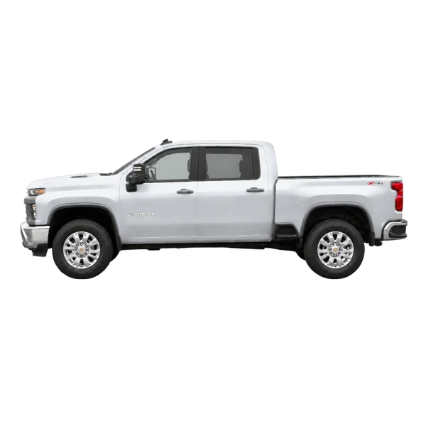 Chevrolet Silverado HD 2023 argent, vue côté (vers la gauche)