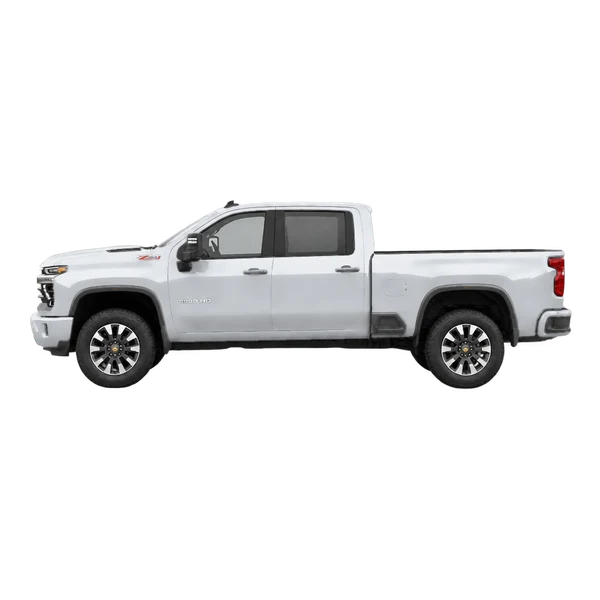 Chevrolet Silverado HD 2024 argent, vue côté (vers la gauche)
