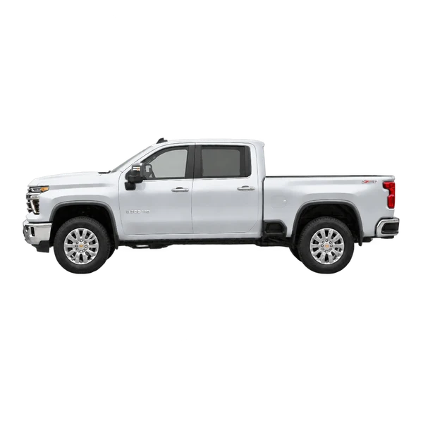 Chevrolet Silverado HD 2025 argent, vue côté (vers la gauche)