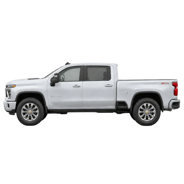 Chevrolet Silverado HD 2026 argent, vue côté (vers la gauche)