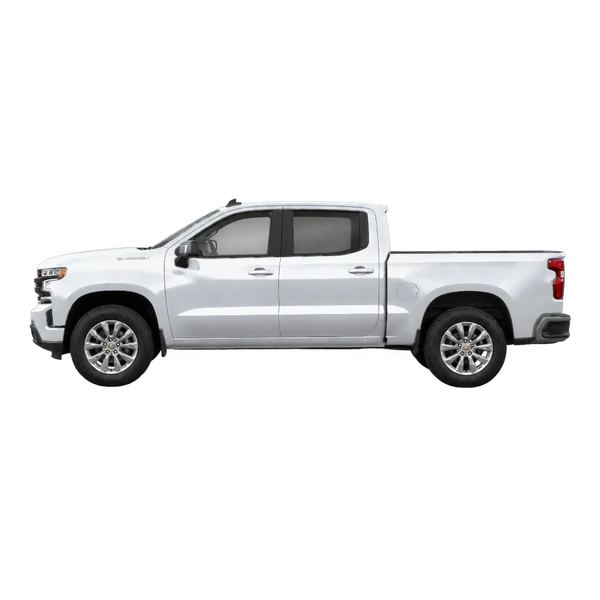 Chevrolet Silverado LTD 2022 prata, vista lateral (voltada para a esquerda)