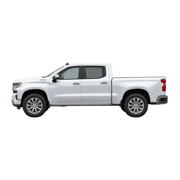 Chevrolet Silverado LTD 2023 prata, vista lateral (voltada para a esquerda)