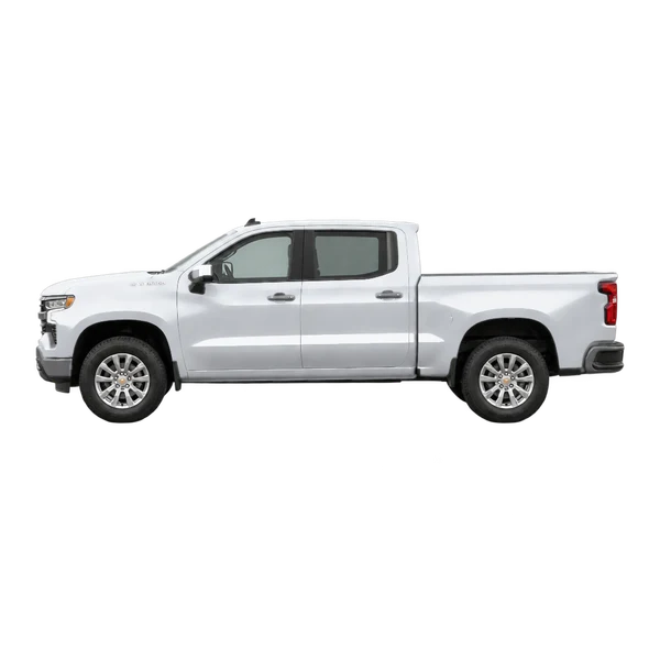 Chevrolet Silverado LTD 2024 prata, vista lateral (voltada para a esquerda)