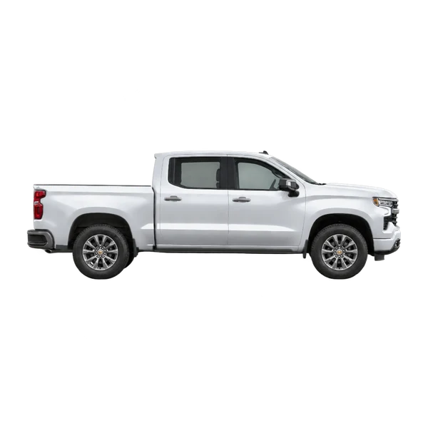 Chevrolet Silverado LTD 2024 prata, vista lateral (voltada para a direita)