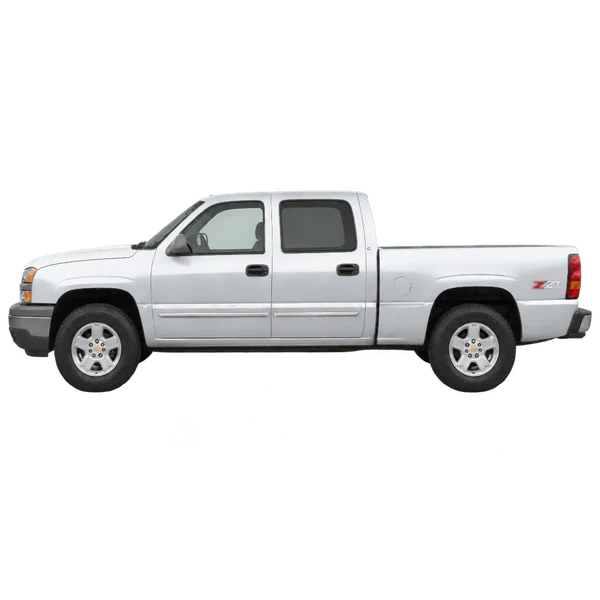 Chevrolet Silverado 2006 argent, vue côté (vers la gauche)