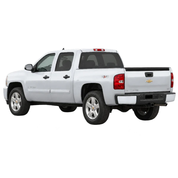Chevrolet Silverado 2012 argent, vue trois-quarts arrière (orienté vers la gauche)
