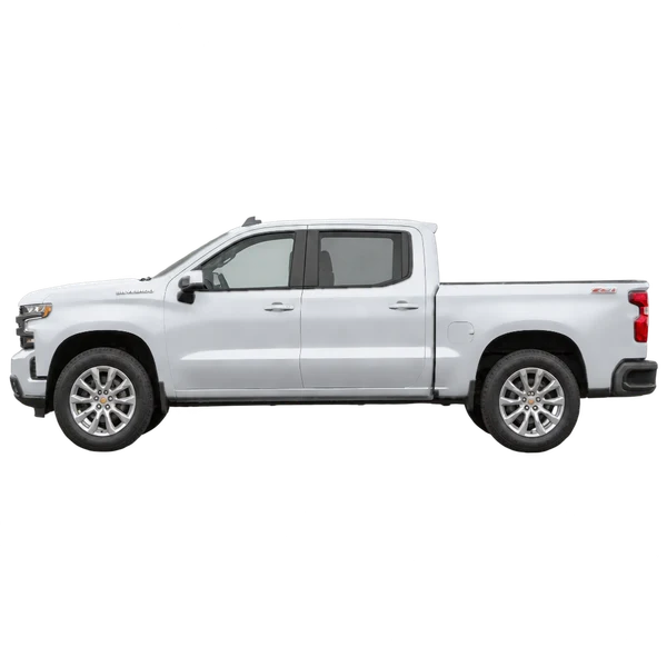 Chevrolet Silverado 2020 prata, vista lateral (voltada para a esquerda)
