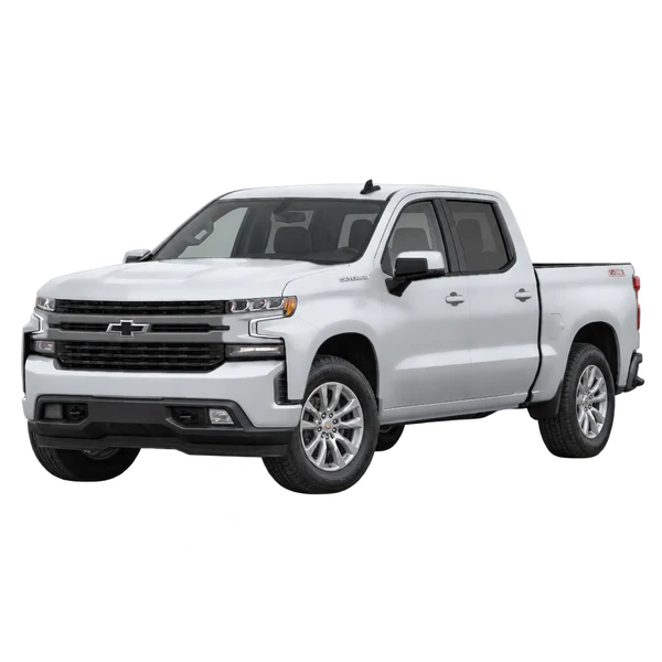 2021 Chevrolet Silverado in Silber, Ansicht: Dreiviertelansicht vorne (nach links gerichtet)