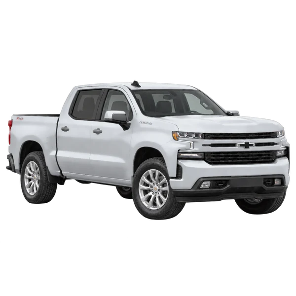 2021 Chevrolet Silverado in Silber, Ansicht: Dreiviertelansicht vorne (nach rechts)